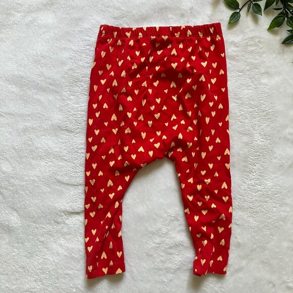 Old Navy Baby 18-24M Heart Print Leggings Red Pants EUC Toddler - Picture 8 of 12